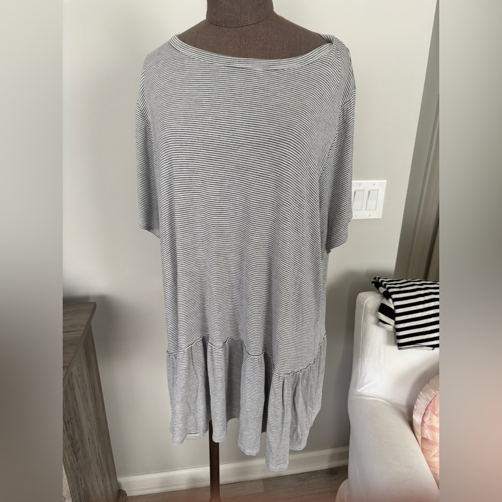 Mts Striped Gray Women's Top 1X